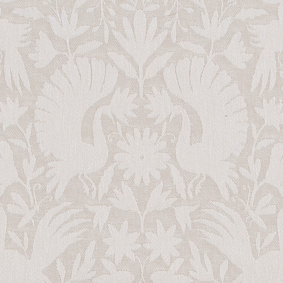 Tonal cream wildlife and leaf jacquard fabric with a soft woven texture