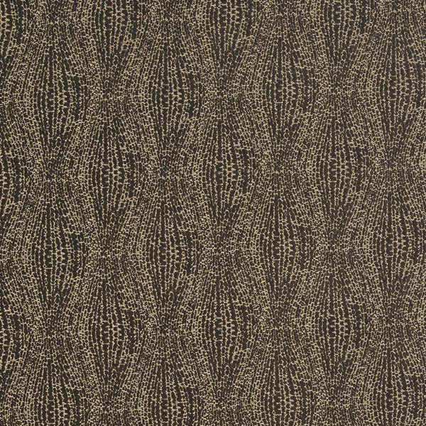 Close-up of Babylon FR Elephant fabric showing a dark brown textured weave with taupe shimmer