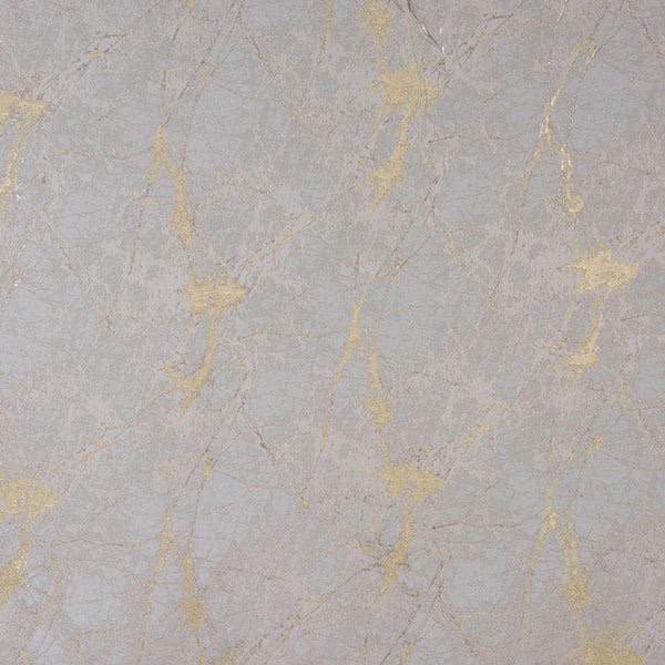 Pale silver-grey abstract fabric with fine gold metallic streaks and soft shimmer