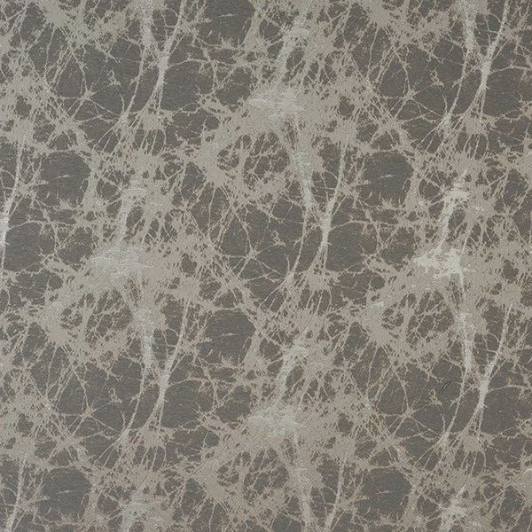Abstract silver-grey fabric with fine web-like metallic veining on a dark ground
