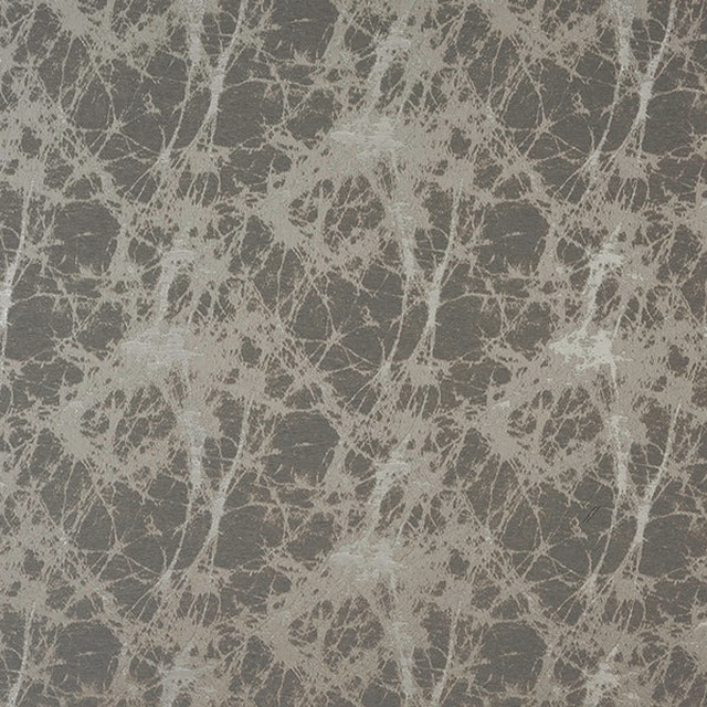 Abstract silver-grey fabric with fine web-like metallic veining on a dark ground