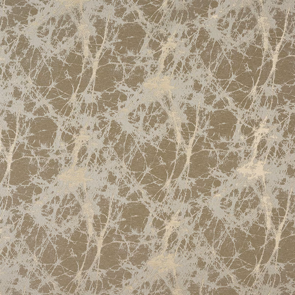 Warm taupe abstract fabric with pale crackled web and soft shimmer