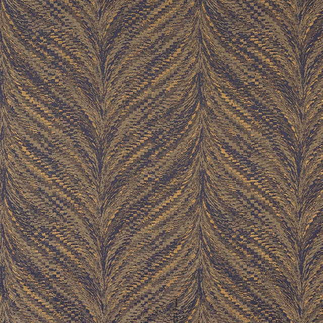 Amethyst and gold woven fabric with vertical plume-like pattern and metallic sheen