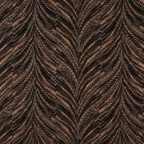 Bronze and dark cocoa woven leaf pattern with shimmering texture