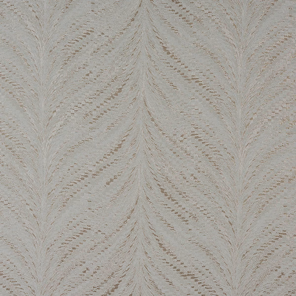 Pale ivory woven fabric with feathered chevron pattern and soft shimmer