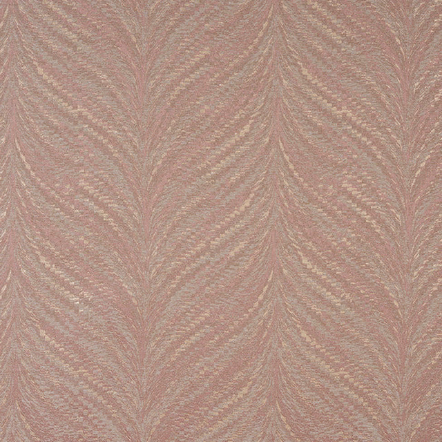 Pink rose gold woven fabric with shimmering leaf stripe pattern