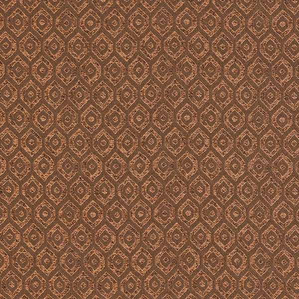 Bronze geometric woven fabric with small diamond motif and subtle metallic sheen