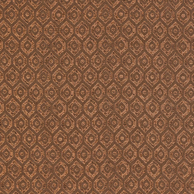 Bronze geometric woven fabric with small diamond motif and subtle metallic sheen