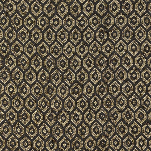 Small bronze diamond geometric fabric on a dark brown ground