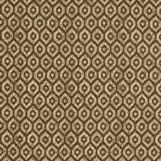 Warm sand-beige geometric fabric with small diamond motifs and subtle shimmer