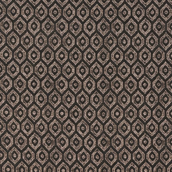 Close-up of smoky charcoal geometric fabric with subtle metallic sheen