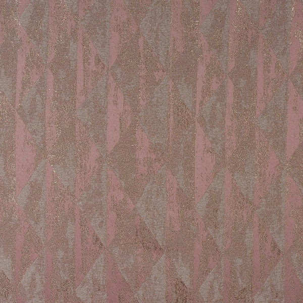 Rose-gold geometric fabric swatch with dusty pink metallic sheen
