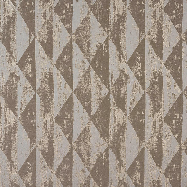 Stone taupe geometric fabric with pale beige diamond shapes and subtle metallic texture