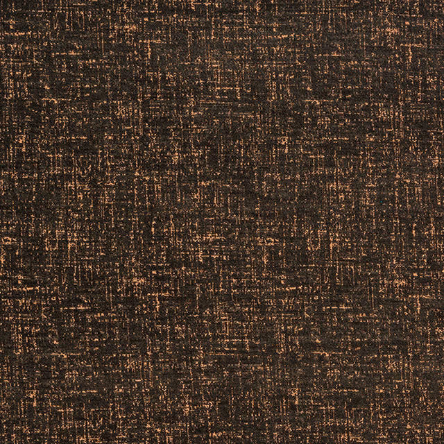 Dark copper-brown textured fabric with fine metallic flecks and crosshatched weave