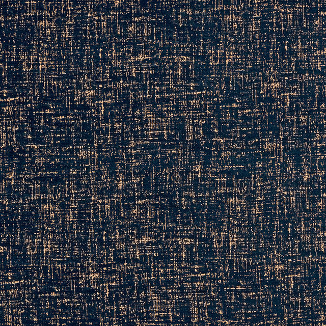 Deep indigo textured fabric with fine coppery metallic flecks