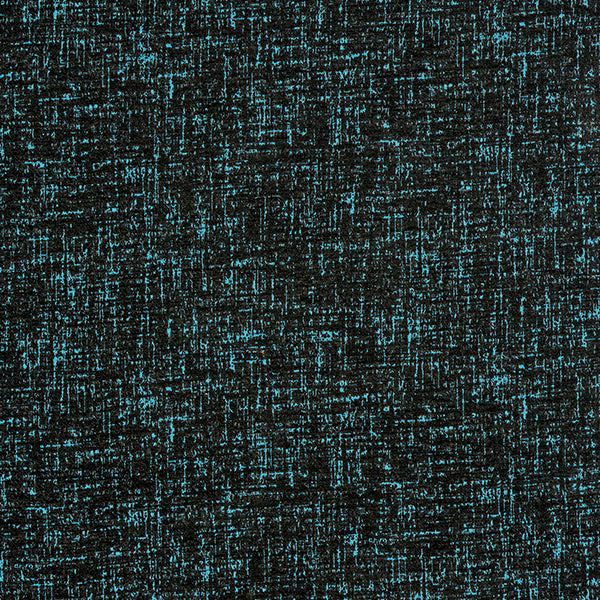 Dark teal and black woven fabric with bright sapphire shimmer and textured grid pattern