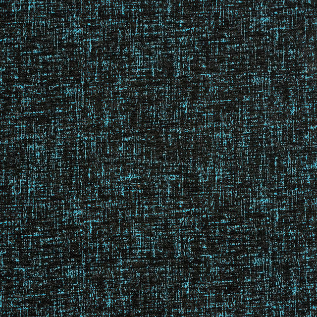 Dark teal and black woven fabric with bright sapphire shimmer and textured grid pattern