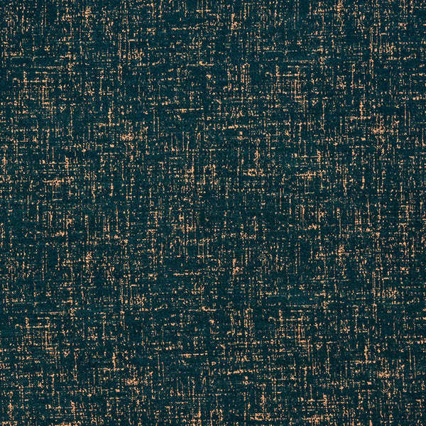 Deep teal textured fabric with fine copper shimmer and crosshatched weave