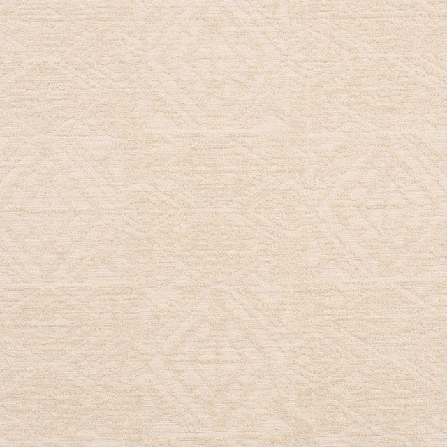 Pale cream woven fabric with subtle diamond geometric pattern and soft texture