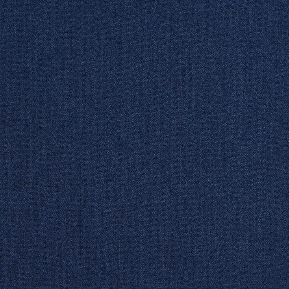 Deep denim-blue woven upholstery swatch with fine diagonal texture