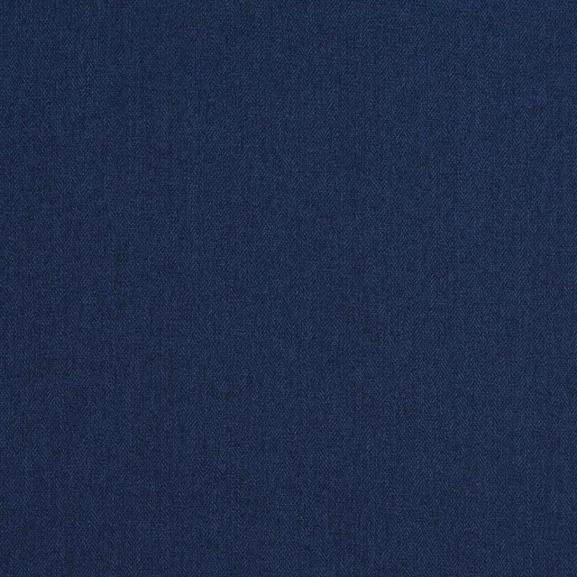 Deep denim-blue woven upholstery swatch with fine diagonal texture