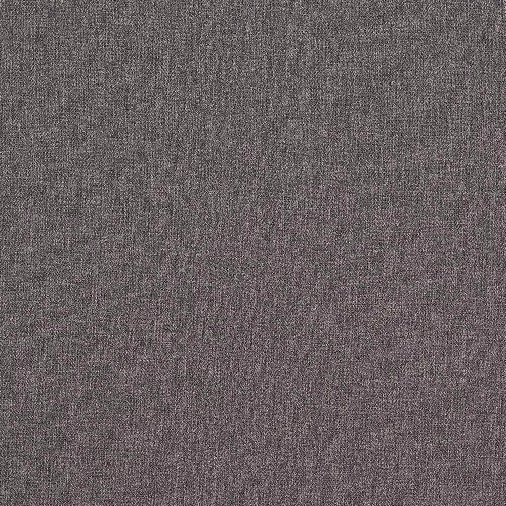 Close-up of soft dove grey woven upholstery fabric with a fine heathered texture