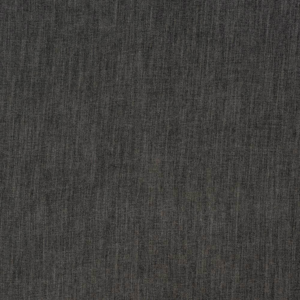 Close-up of deep charcoal grey woven upholstery fabric with subtle slubbed texture