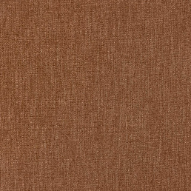 Close-up of a warm rust-brown plain woven upholstery fabric with fine texture