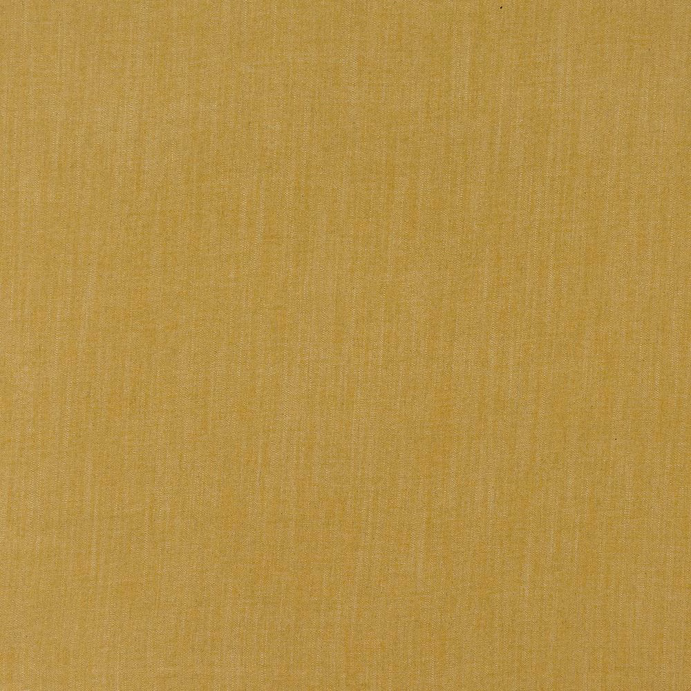 Close-up of a muted gold plain-woven upholstery fabric with fine linen-like texture