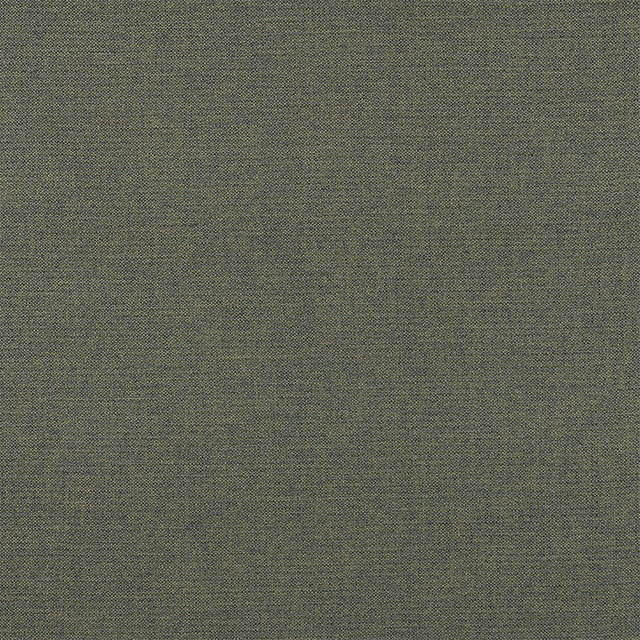 Close-up of muted forest olive woven upholstery fabric with fine texture