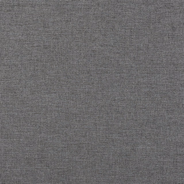 Close-up of a cool slate grey plain woven upholstery fabric with fine texture