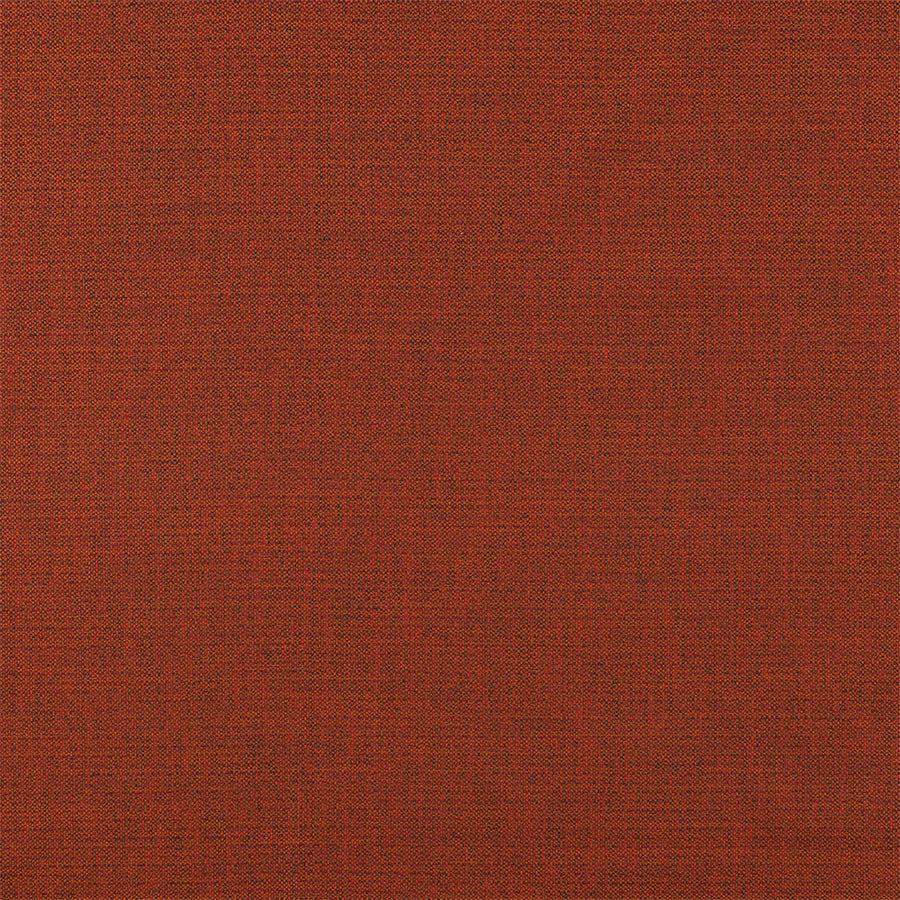 Close-up of a warm spice terracotta plain woven upholstery fabric