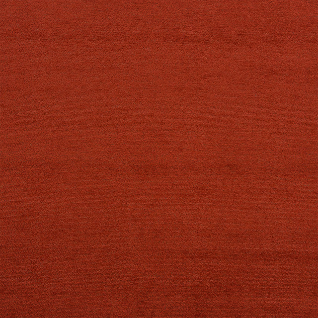 Close-up of burnt sienna red woven upholstery fabric with fine texture