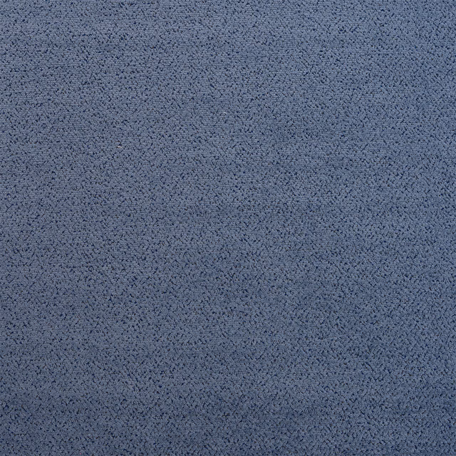 Muted denim-blue textured upholstery fabric with a fine pebbled weave