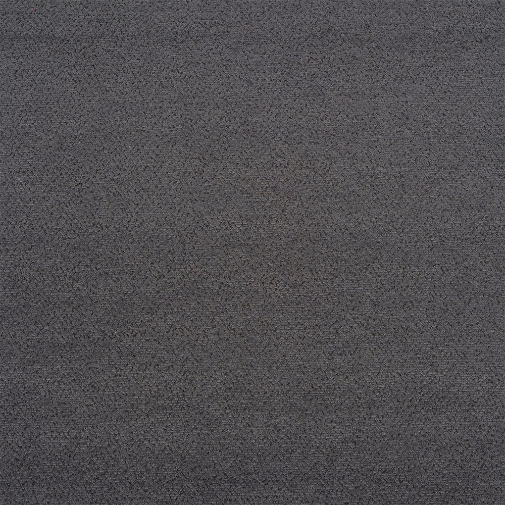 Close-up of a deep slate grey textured plain upholstery fabric