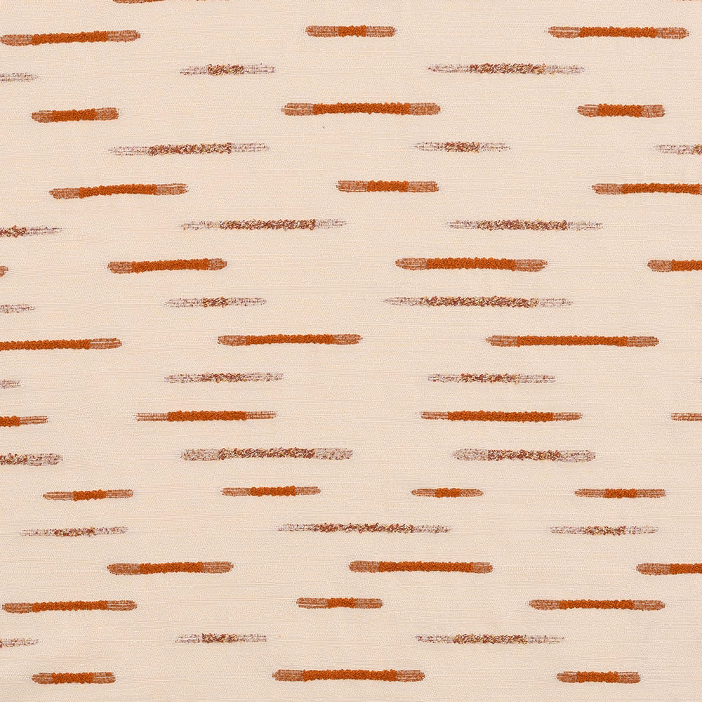 Cream fabric with scattered short terracotta dash motif