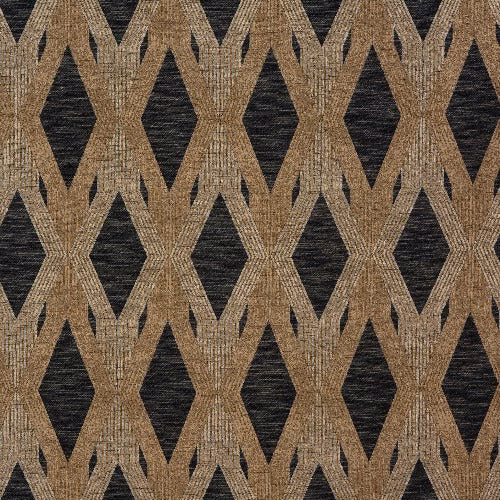 Gold geometric diamond weave on a dark ground, textured fabric swatch