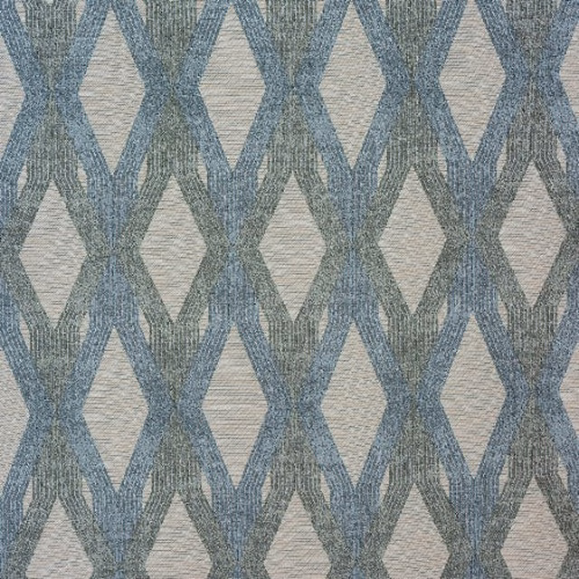 Seafoam teal geometric diamond weave on a pale textured ground
