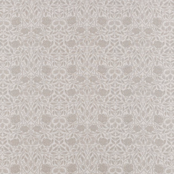 Pale dove grey damask fabric with a soft woven texture