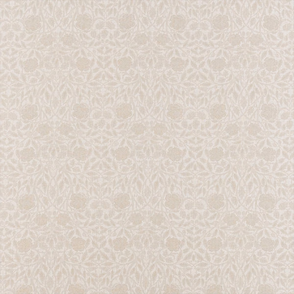 Pale ivory floral fabric swatch with an all-over tone-on-tone pattern