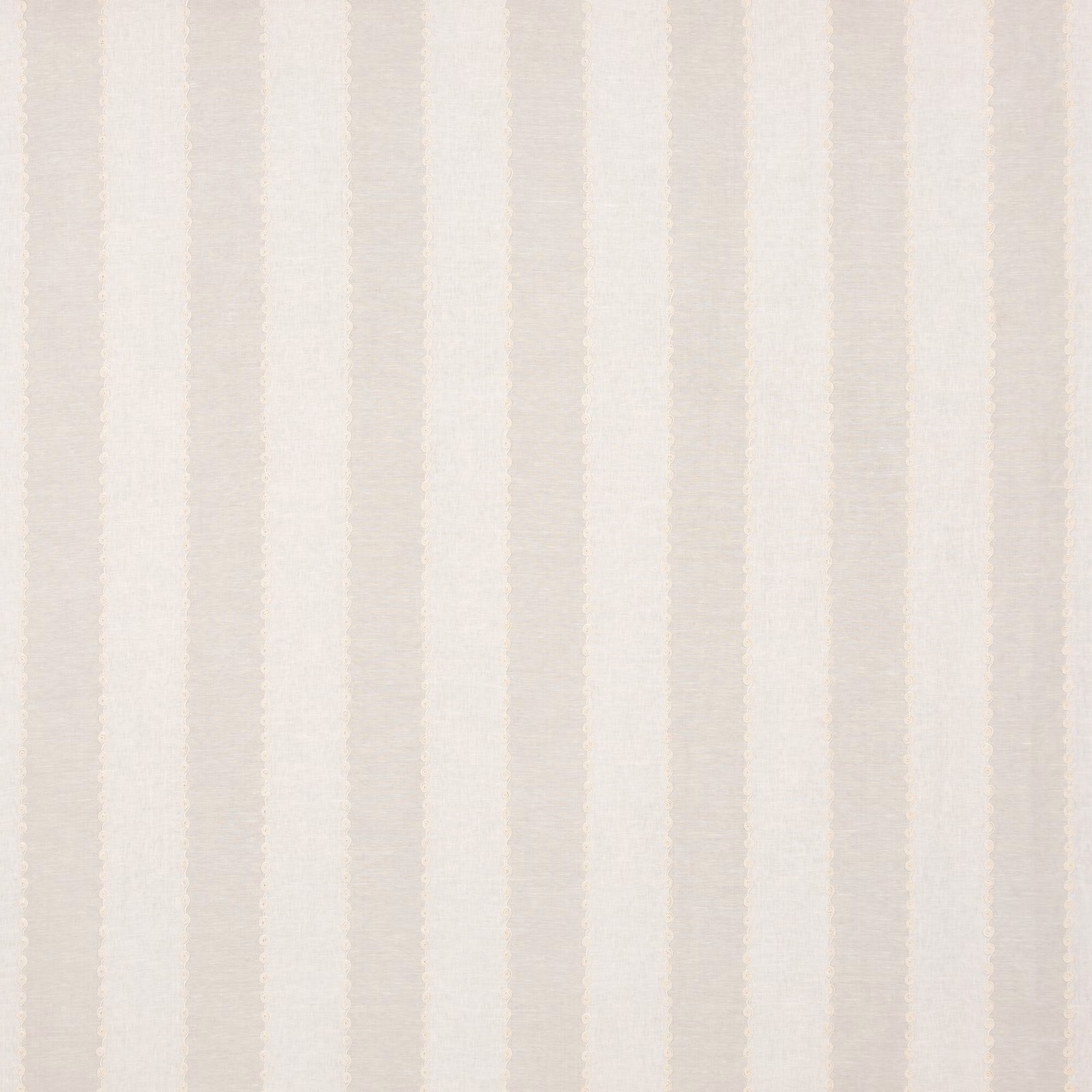 Ivory linen blend with pale beige vertical stripes and a softly textured weave