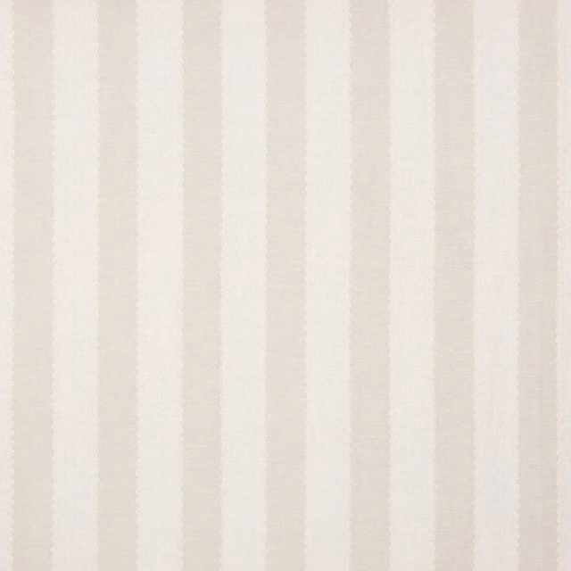 Ivory linen blend with pale beige vertical stripes and a softly textured weave