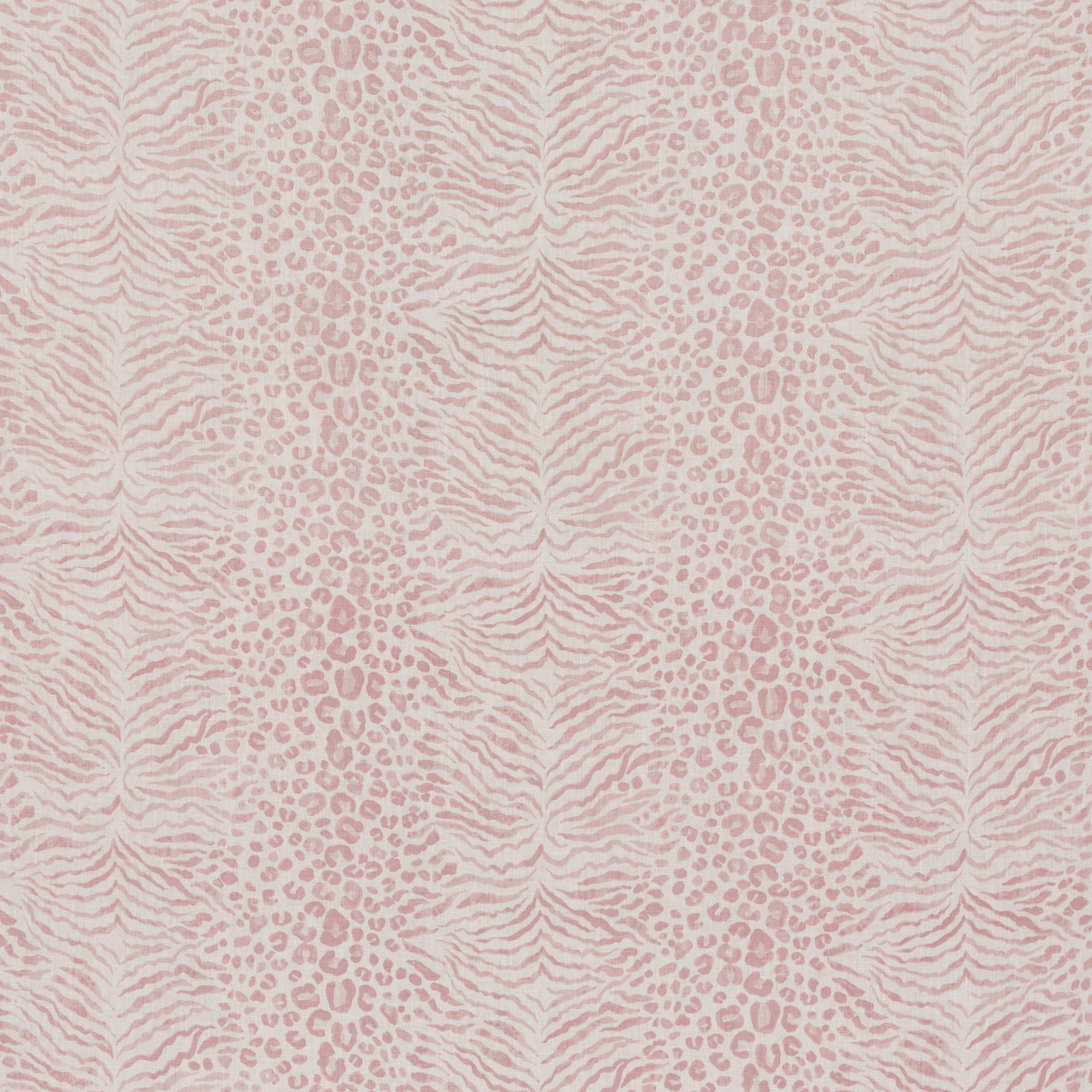 Pale blush linen with alternating leopard spots and rippling zebra-like stripes