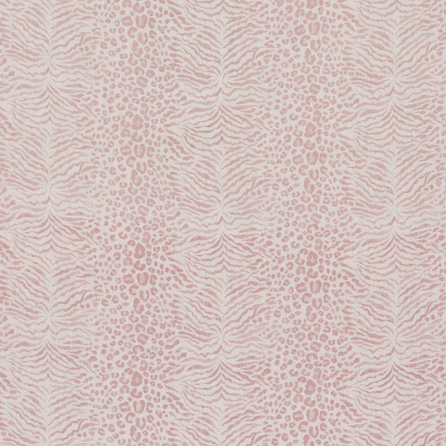 Pale blush linen with alternating leopard spots and rippling zebra-like stripes