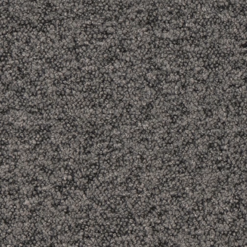Close-up of dense charcoal grey boucle with mottled black and graphite loops