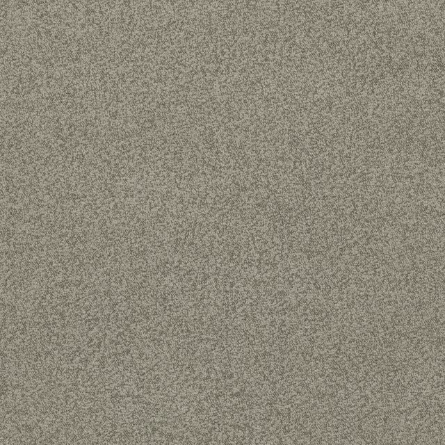 Close-up of soft dove-grey boucle with a finely mottled, nubby weave