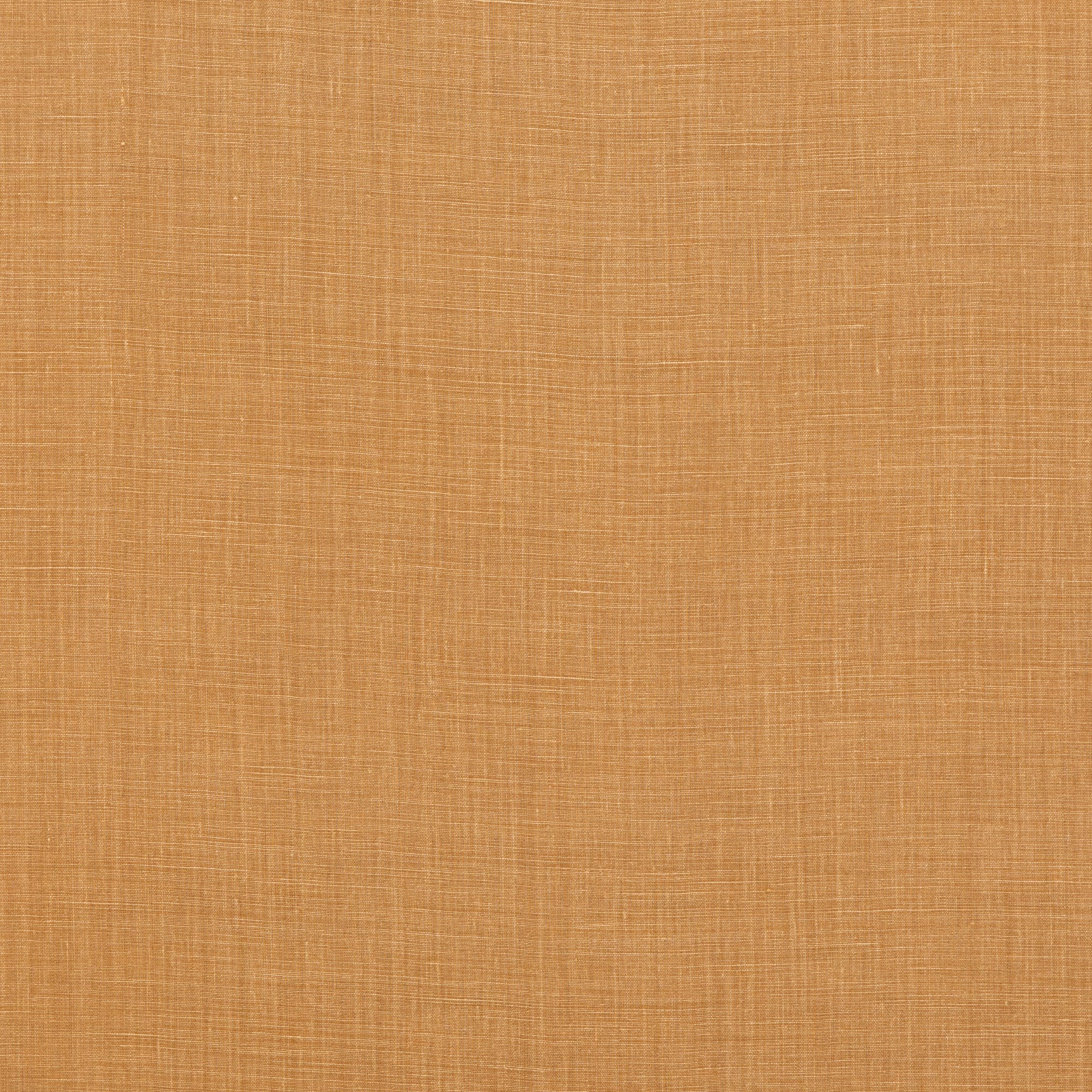 Warm ochre linen swatch showing a fine, irregular crosshatched plain weave