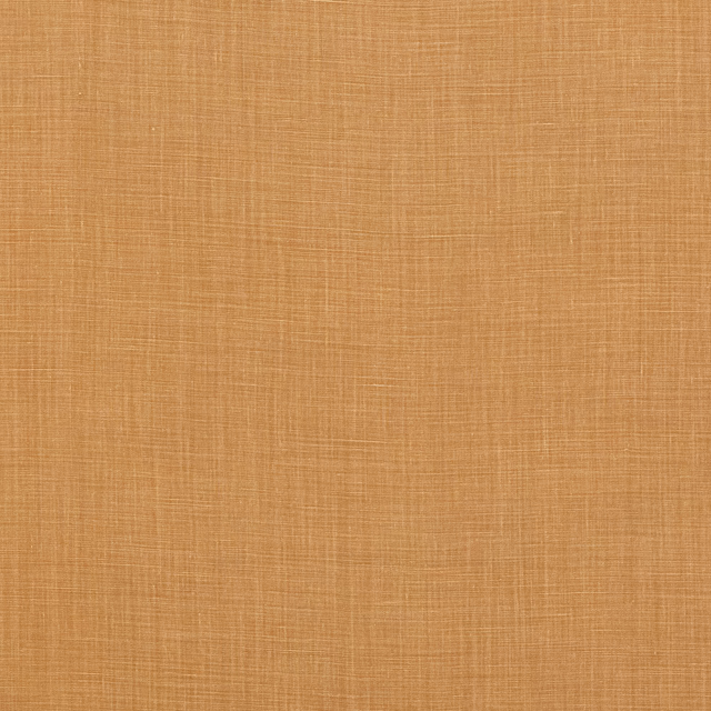 Warm ochre linen swatch showing a fine, irregular crosshatched plain weave