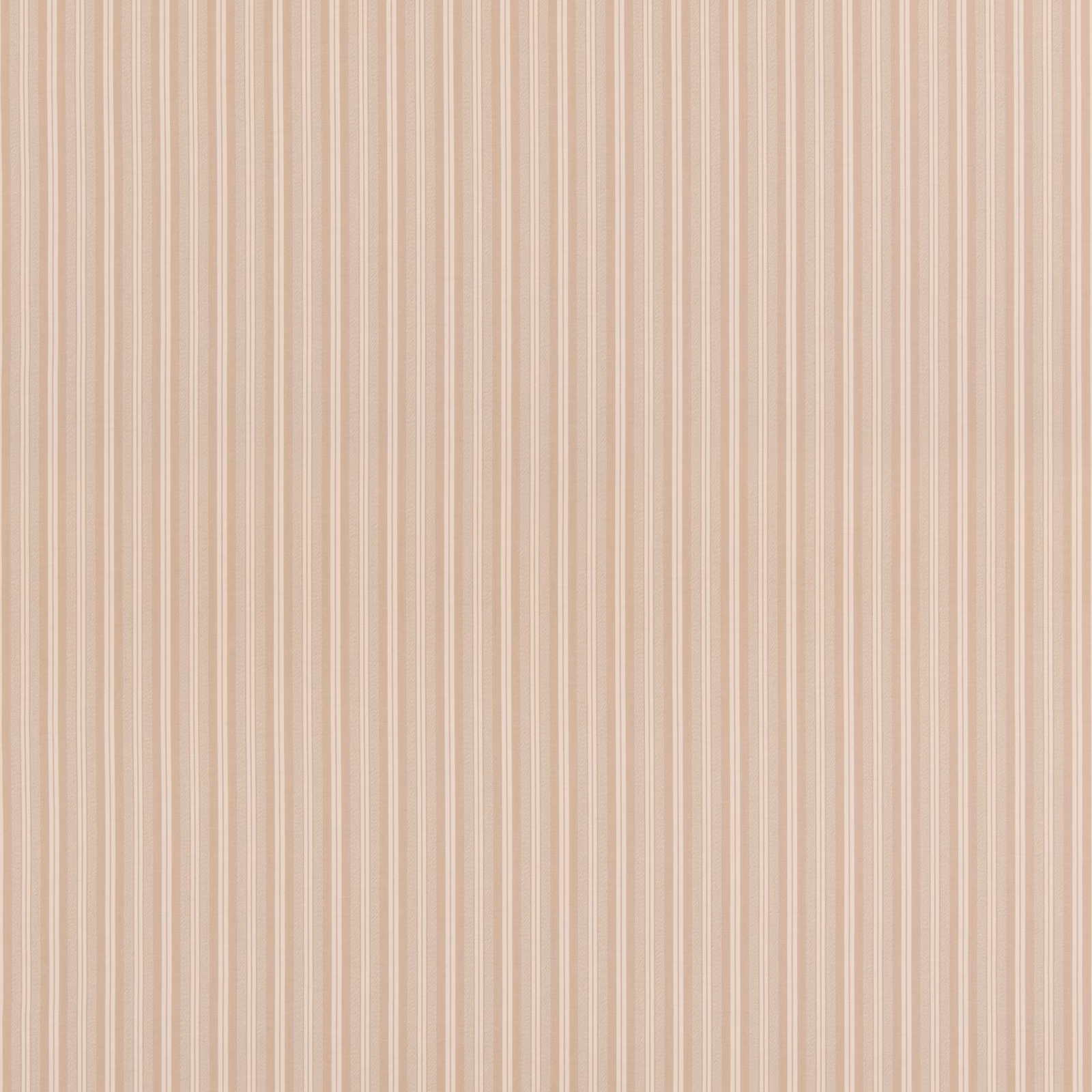 Warm blush-beige linen-cotton stripe with fine vertical lines and subtle slub texture