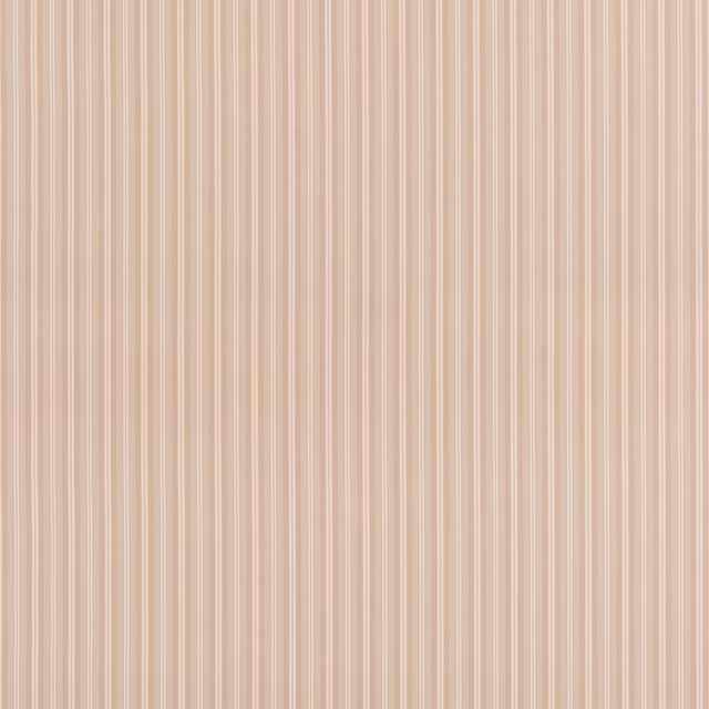 Warm blush-beige linen-cotton stripe with fine vertical lines and subtle slub texture